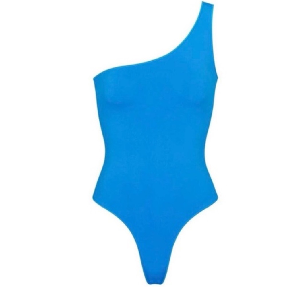 Skims seamless sculpt one shoulder Blue Bodysuit size s/m nwot